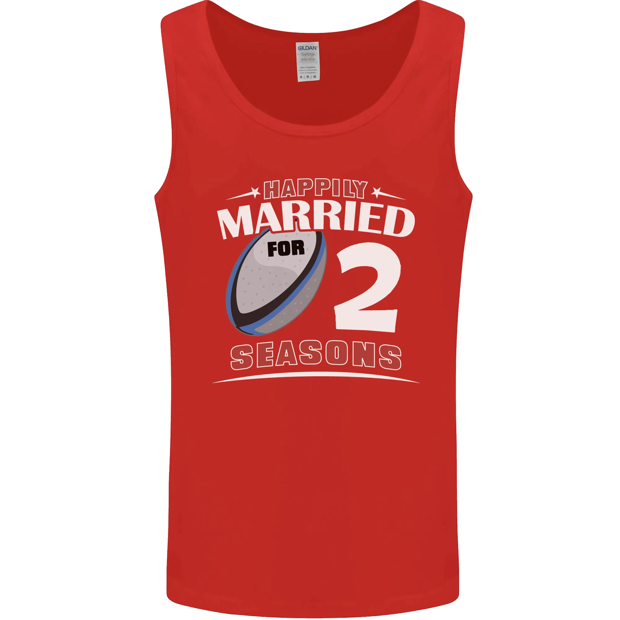2 Year Wedding Anniversary 2nd Rugby Mens Vest Tank Top