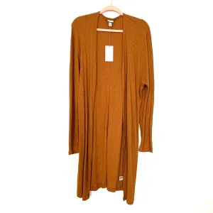 A New Day Camel Long Sleeve Ribbed Duster NWT- Size M