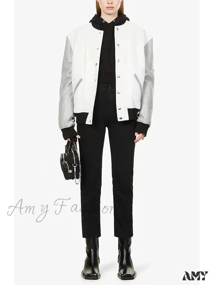 Amy Fashion - High Quality Stretch Women straight denim casual fashion ankle-length 2024 Fall Winter new Jean