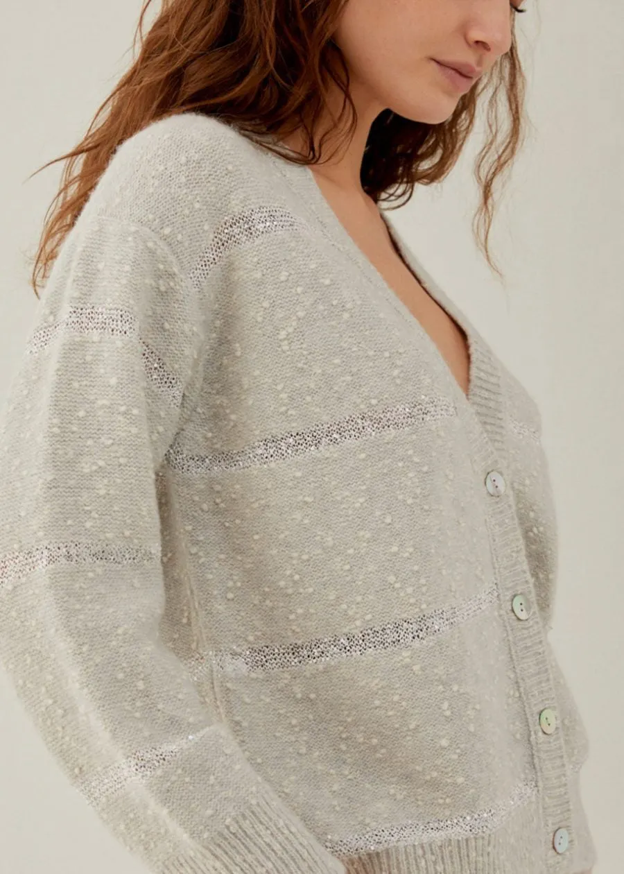ANNECLAIRE - PAILETTES STRIPE CARDIGAN