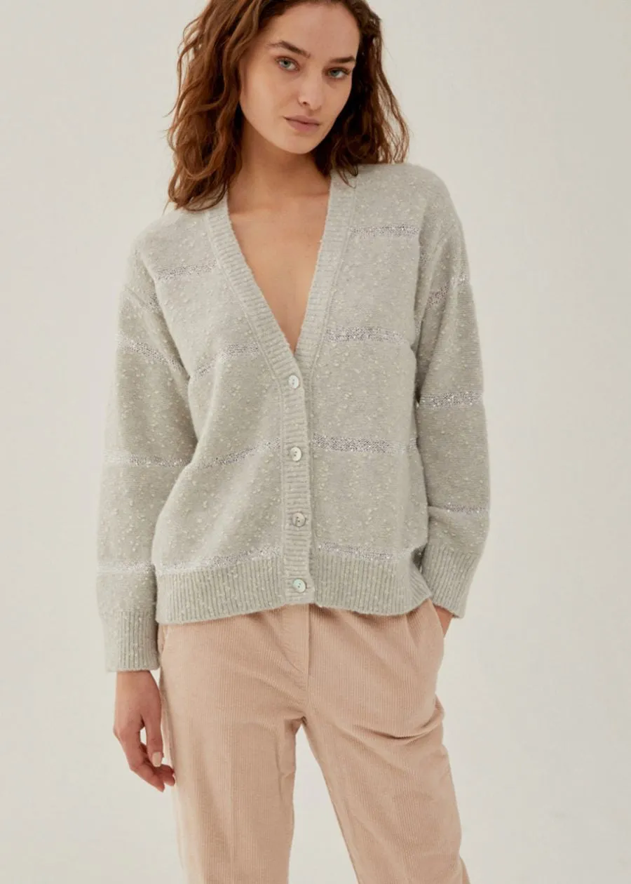 ANNECLAIRE - PAILETTES STRIPE CARDIGAN