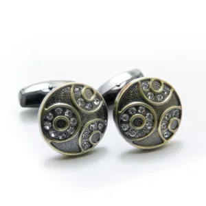 Antique Cufflinks For Mens Wedding Shirt – Rounded & Round With Diamond