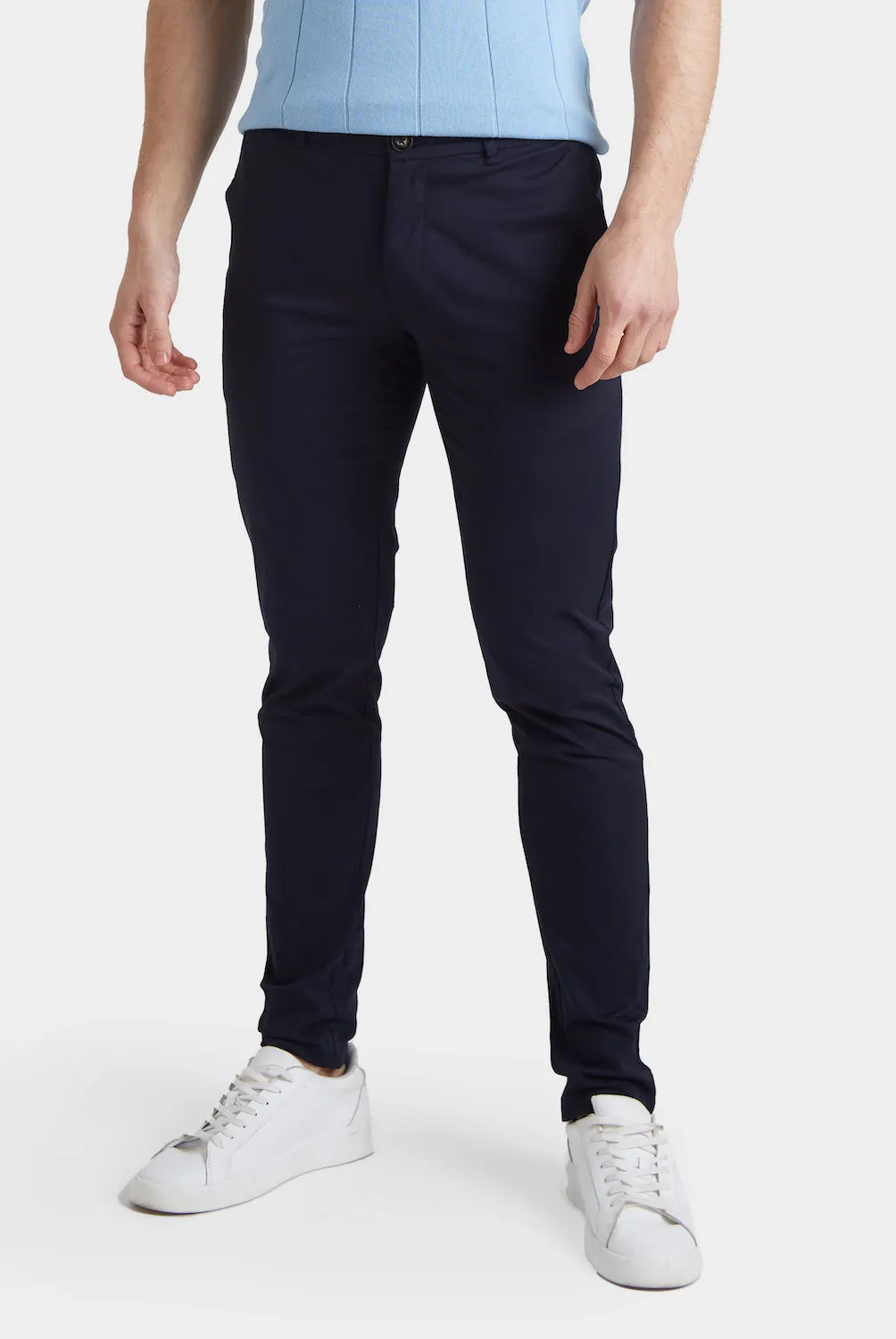 Athletic Fit Cotton Stretch Chino Pants in Navy