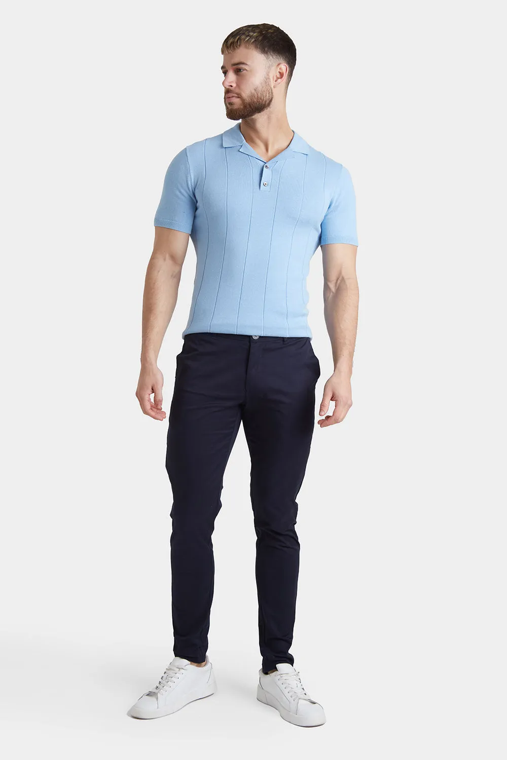 Athletic Fit Cotton Stretch Chino Pants in Navy