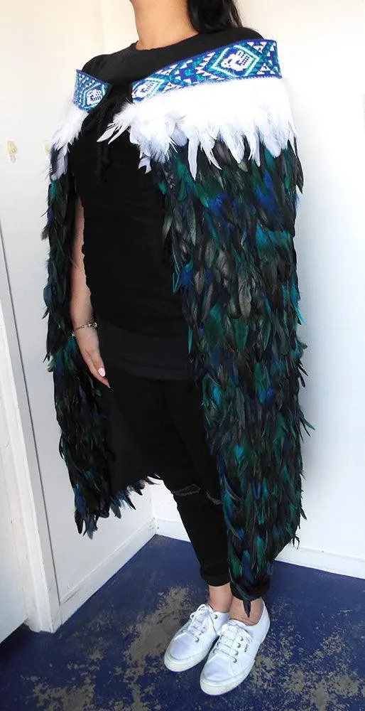 Beautiful Paua Blue Maori Korowai