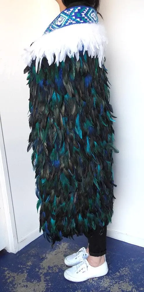 Beautiful Paua Blue Maori Korowai