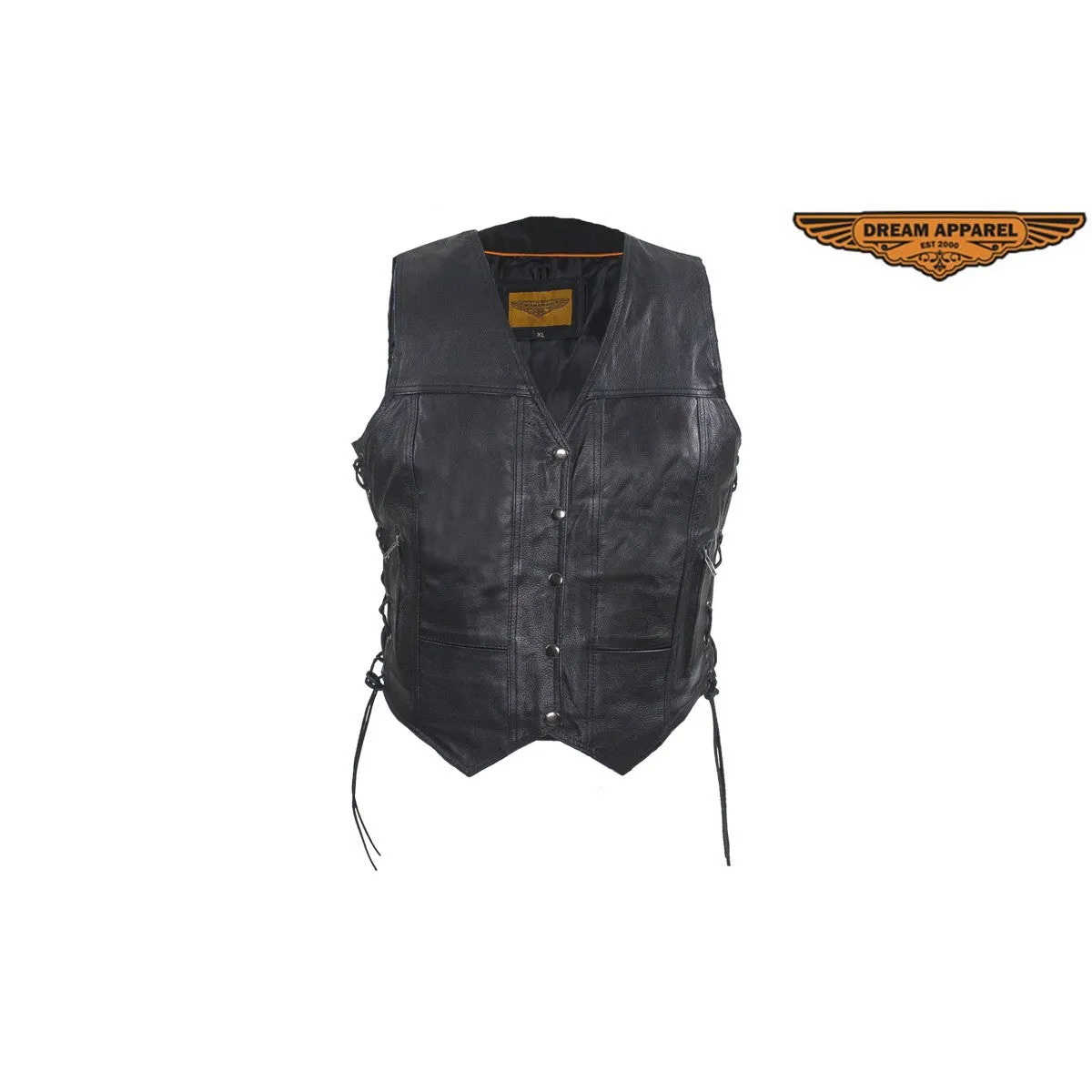 Black Gun Pocket Vest With Small Studded Pink Butterfly