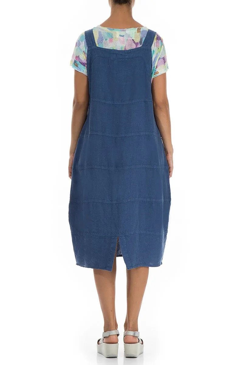 Blue Linen 91274 Overall Dress
