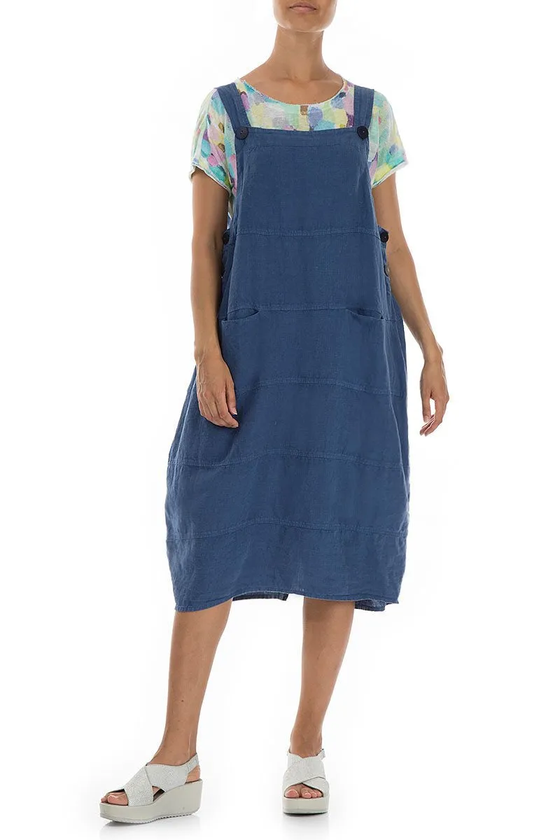 Blue Linen 91274 Overall Dress