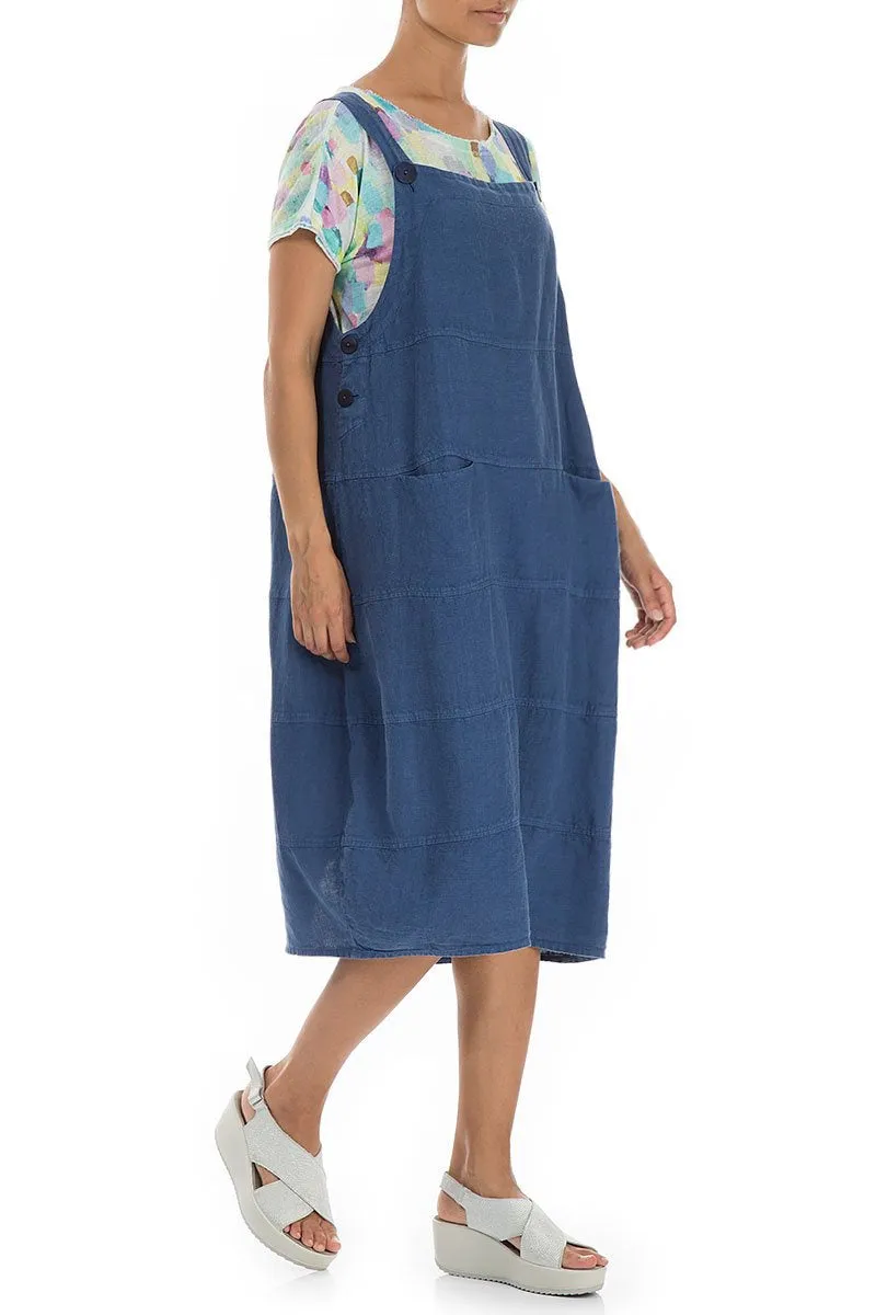 Blue Linen 91274 Overall Dress
