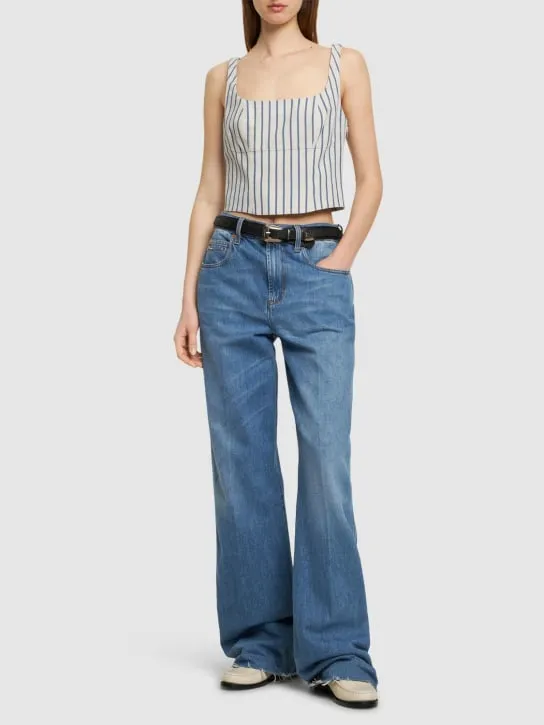 Brunello Cucinelli   Striped cotton poplin tank top 