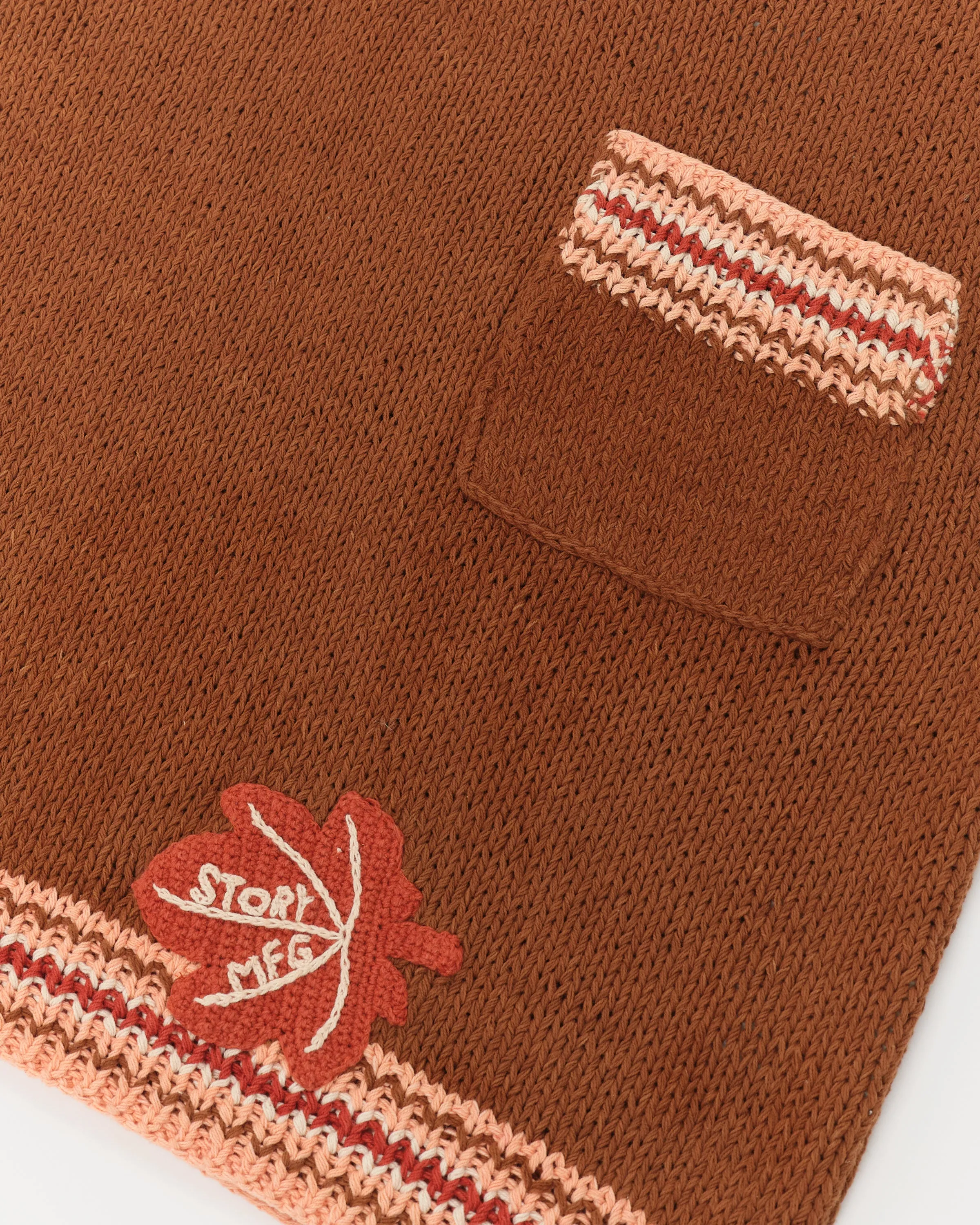 Bulb Knit Vest - Brown Leaf