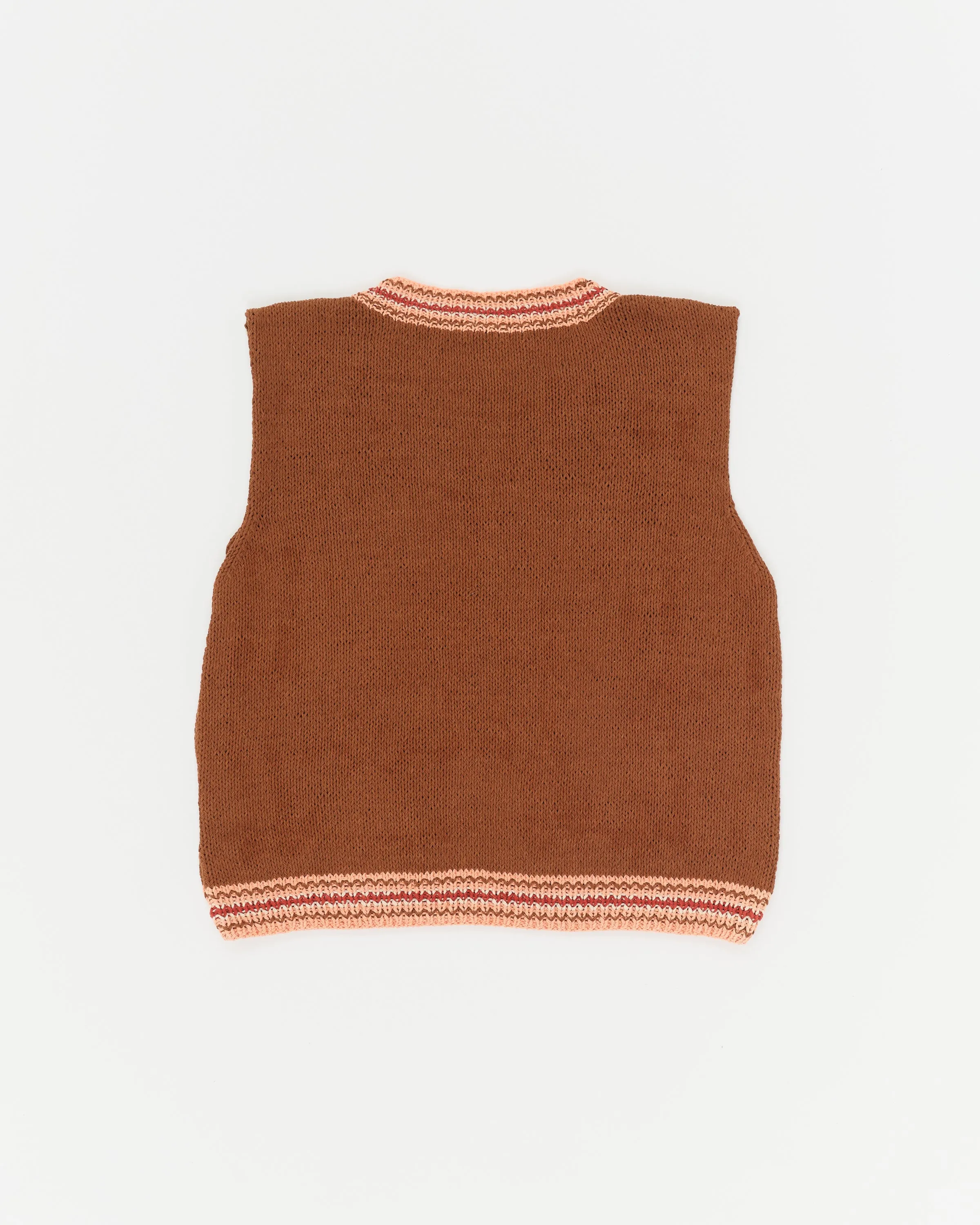 Bulb Knit Vest - Brown Leaf