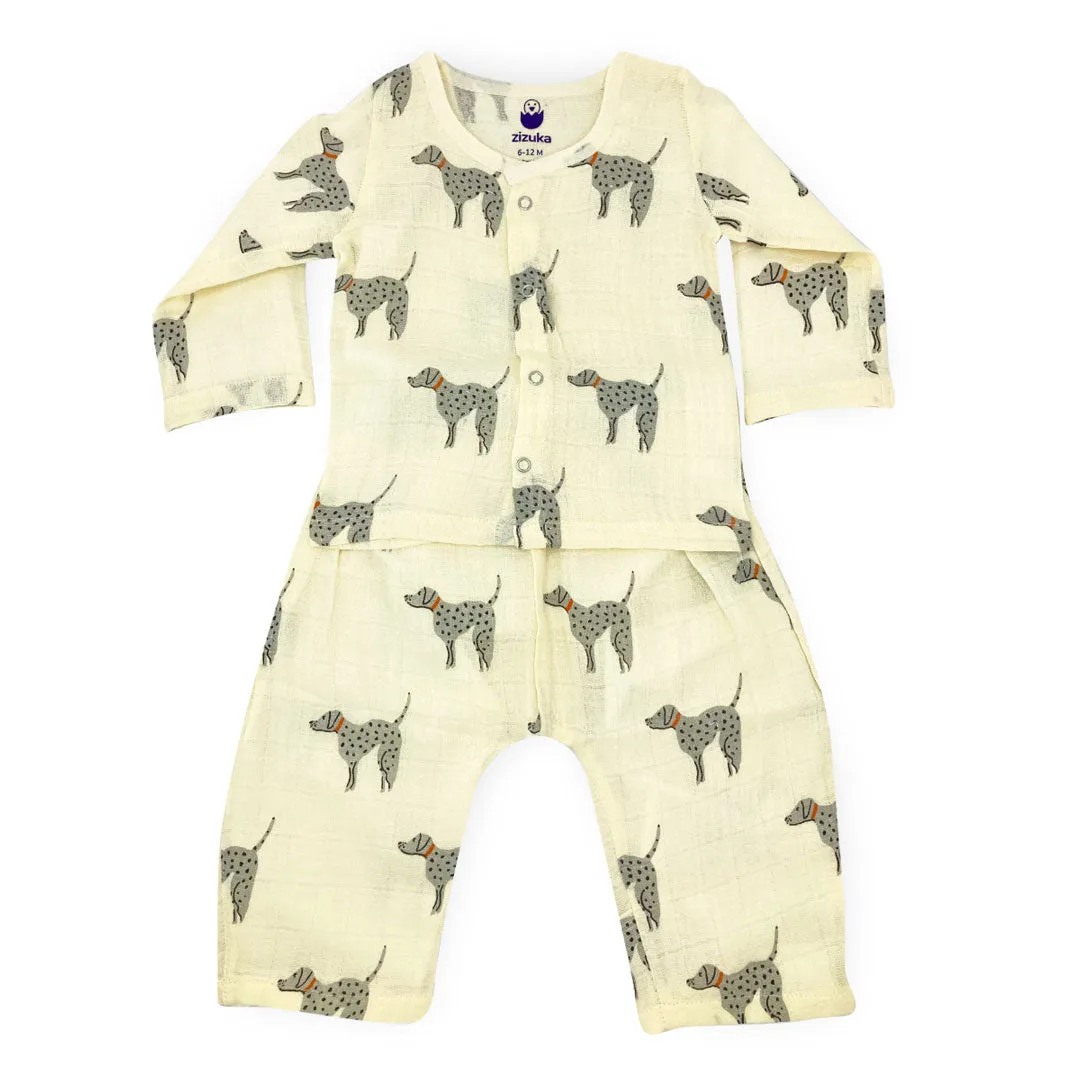 Buy 2 Get 1 FREE- Night Suit Pyjama Set-100% Organic Muslin Cotton