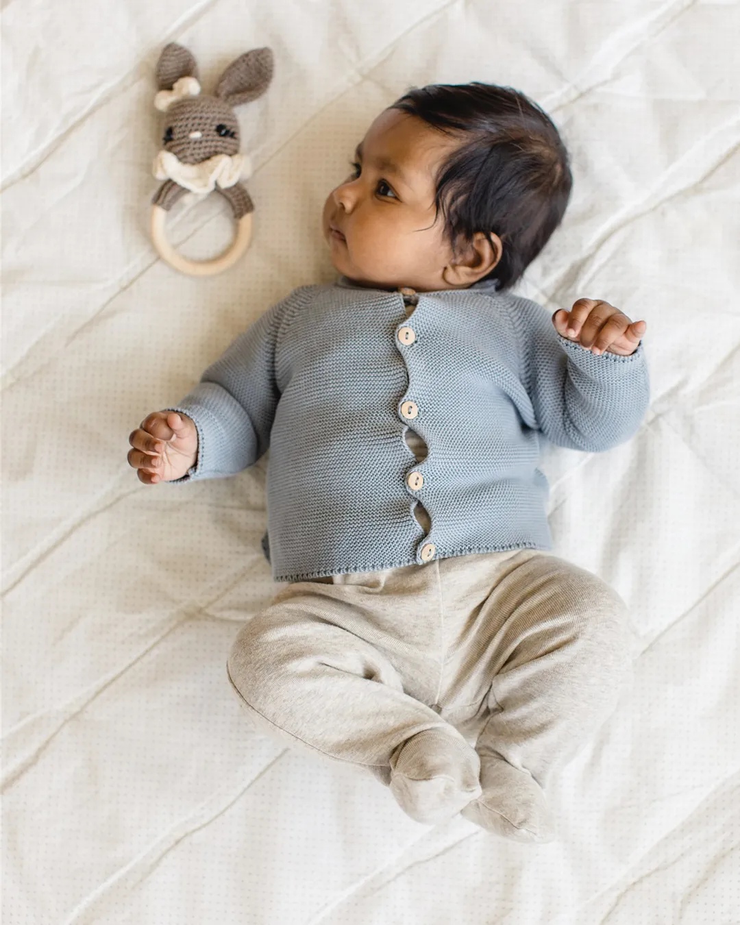 CARDIGAN VILD NATURAL BLUE