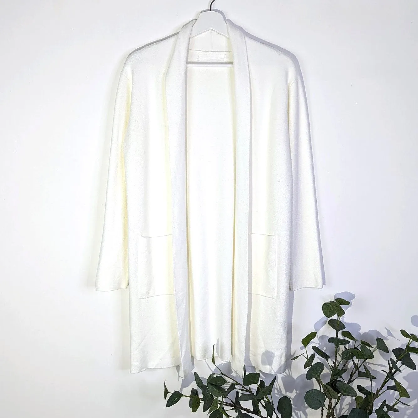 Classic plain viscose mix coatigan with pockets