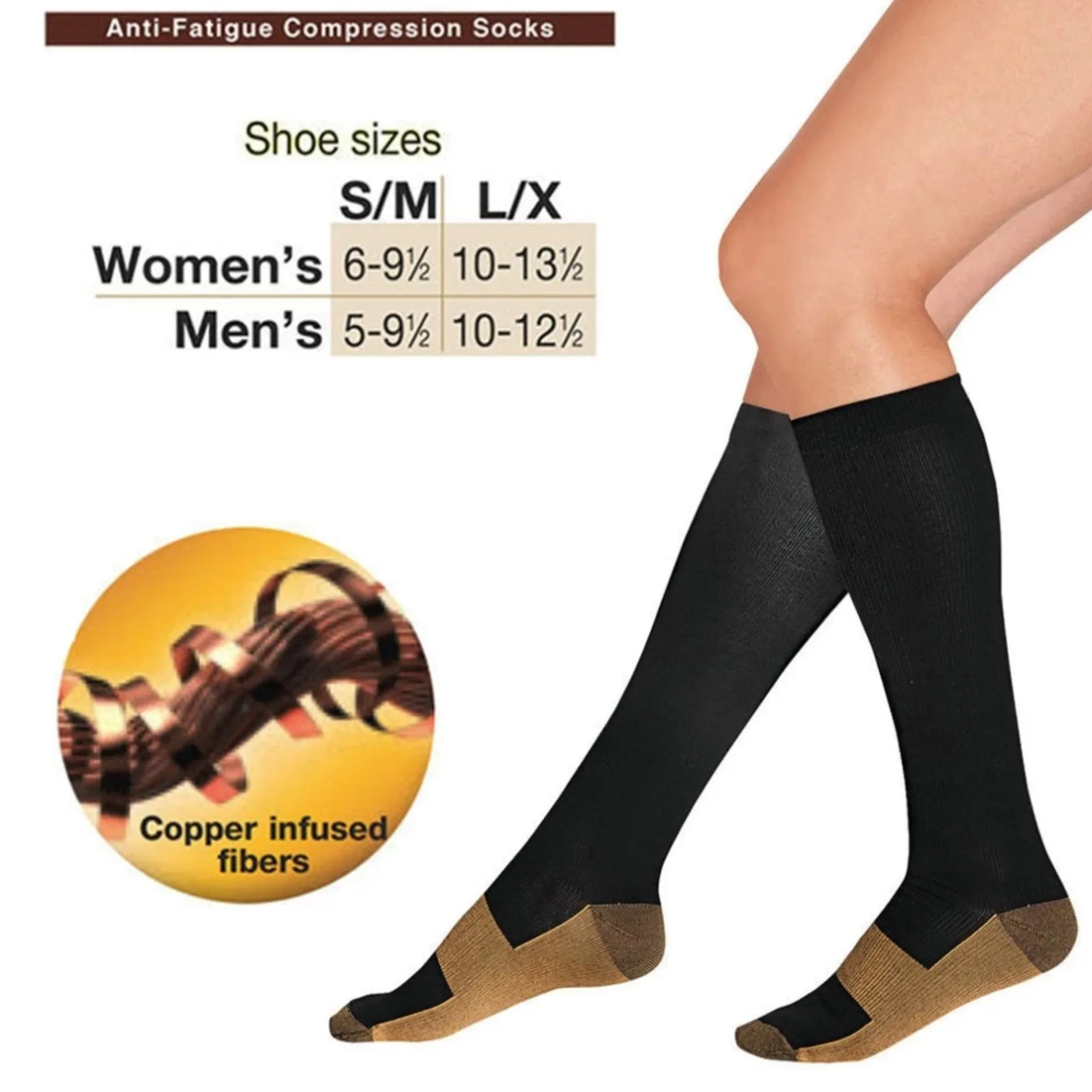 Copper Infused Anti-Fatigue Compression Socks