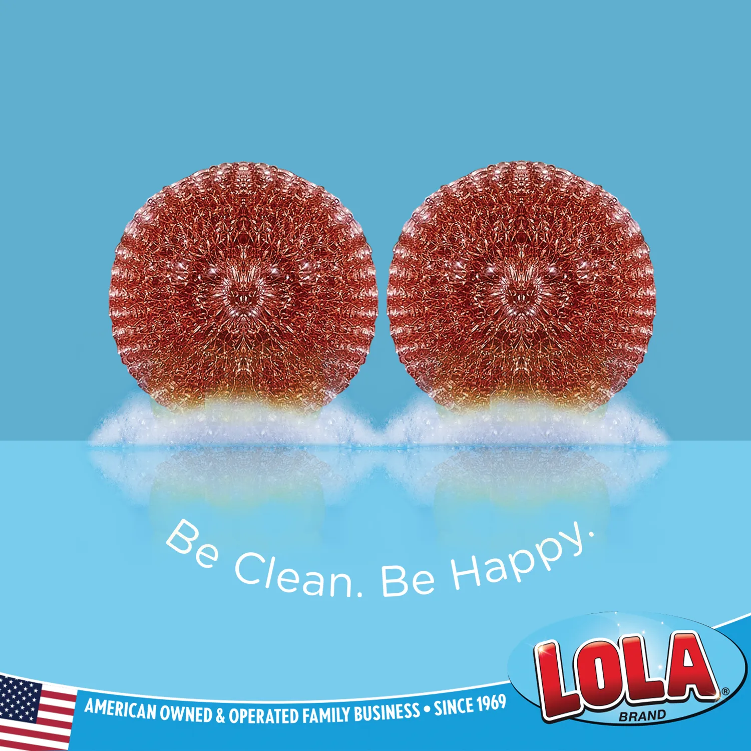 Copper Mesh Scourer - 2 pack, size 3.5" x 3.5" x 1.25", Heavy Duty
