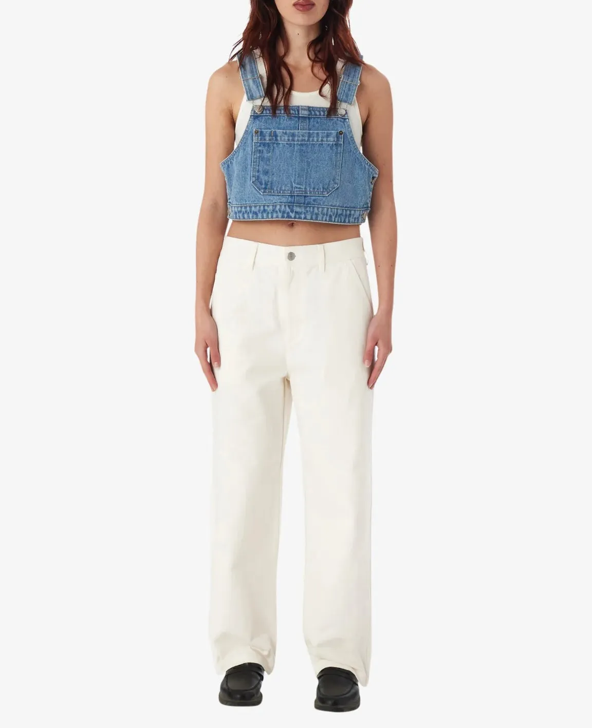 Cropped Overall Top - Light Indigo