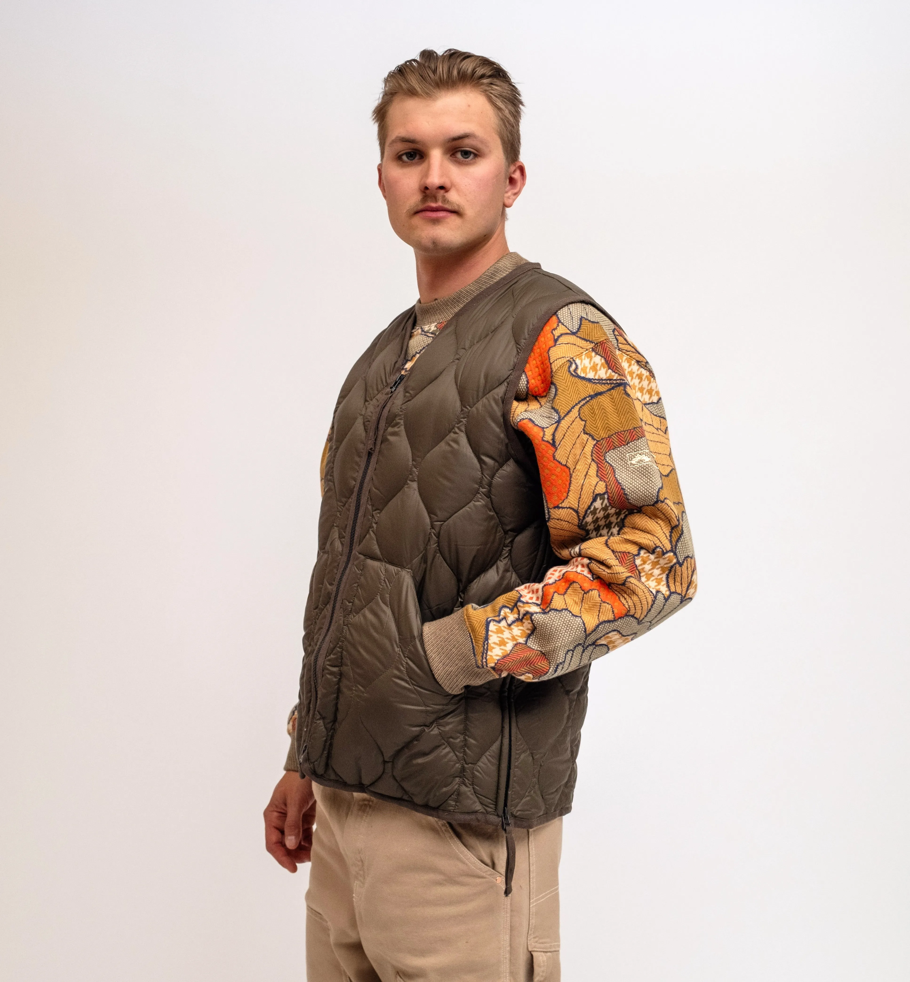 Dark Olive Military Down Vest
