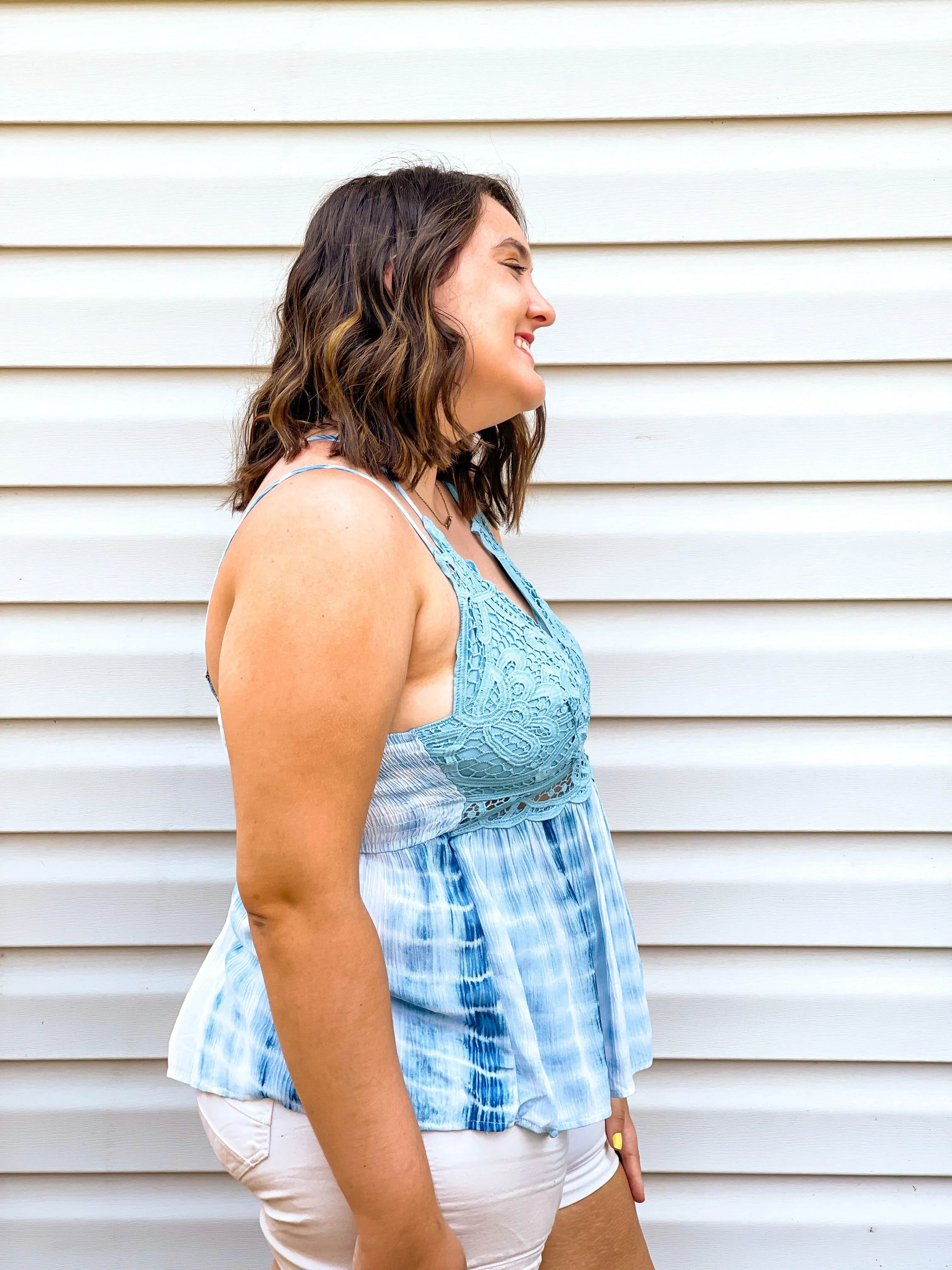 Floats My Boat Criss-Cross Back Bralette Tank