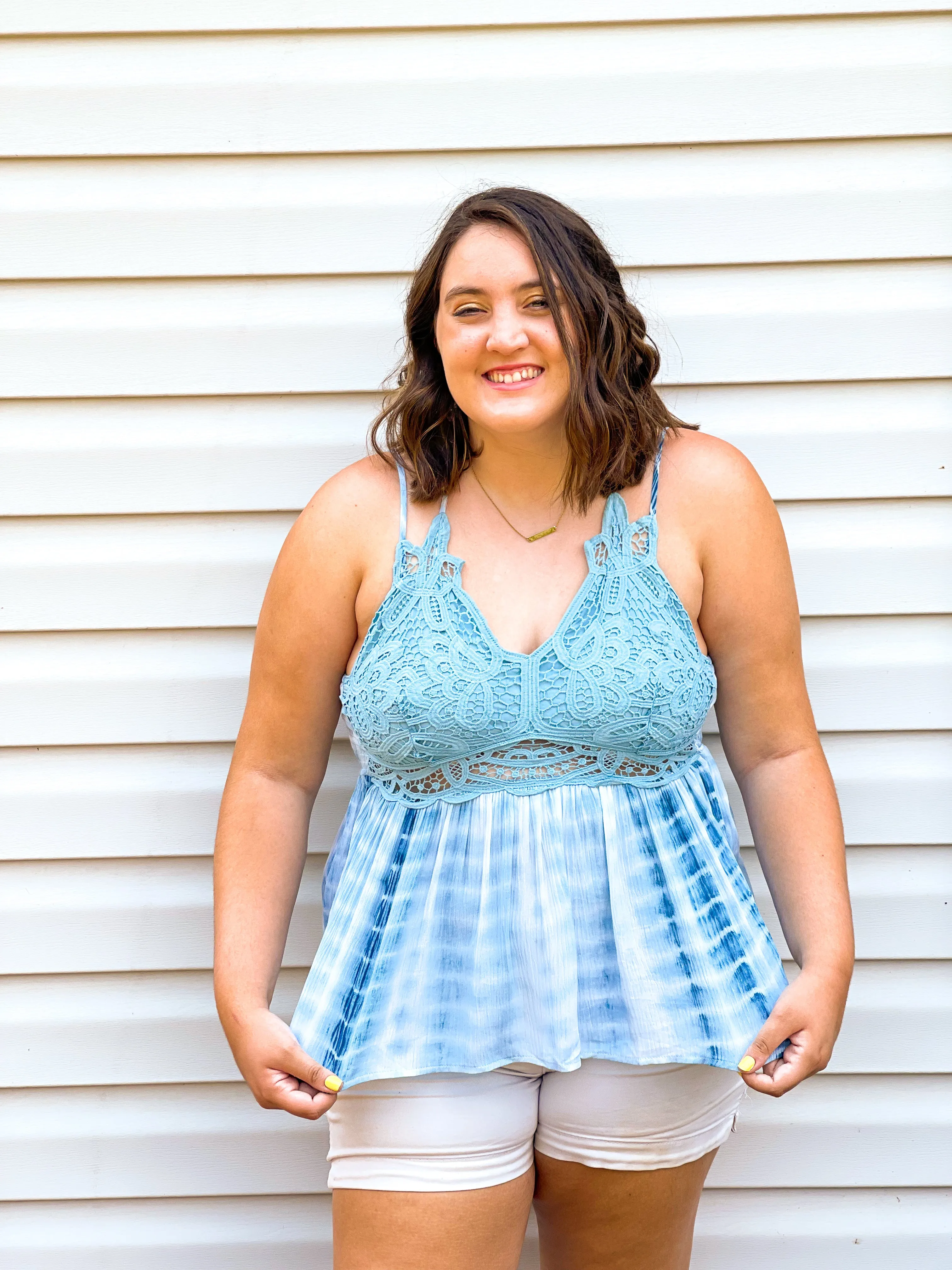 Floats My Boat Criss-Cross Back Bralette Tank