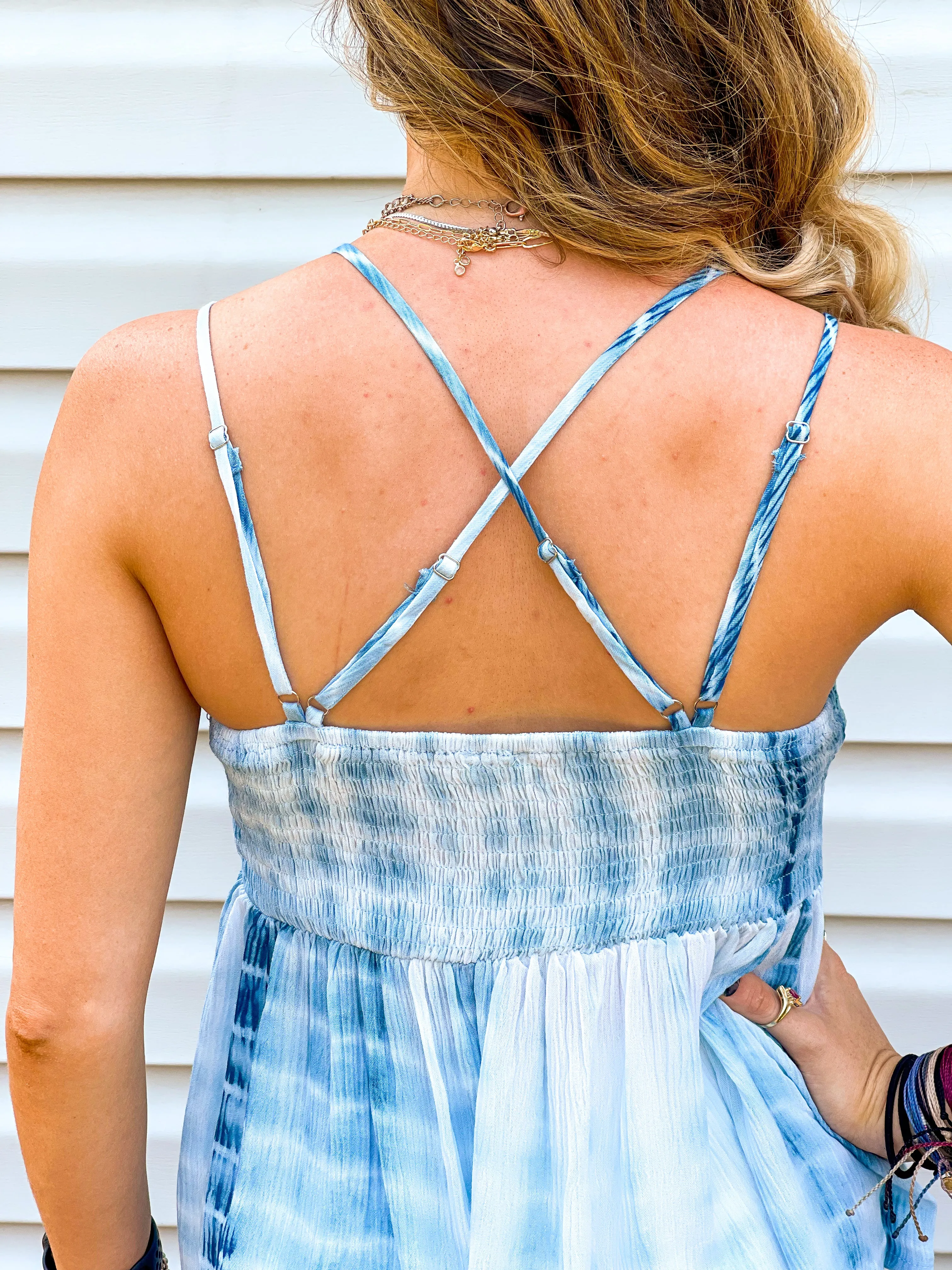 Floats My Boat Criss-Cross Back Bralette Tank