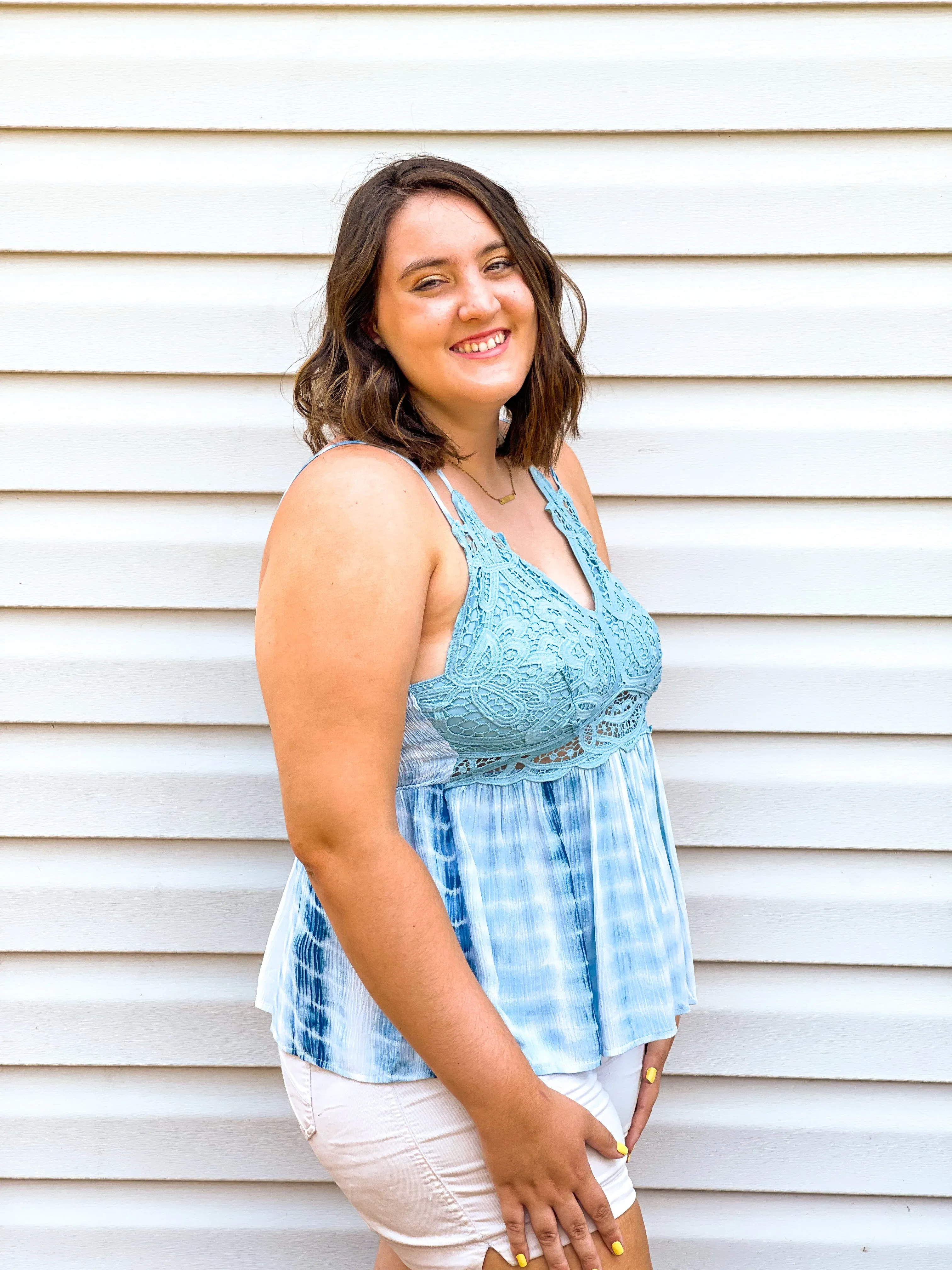 Floats My Boat Criss-Cross Back Bralette Tank