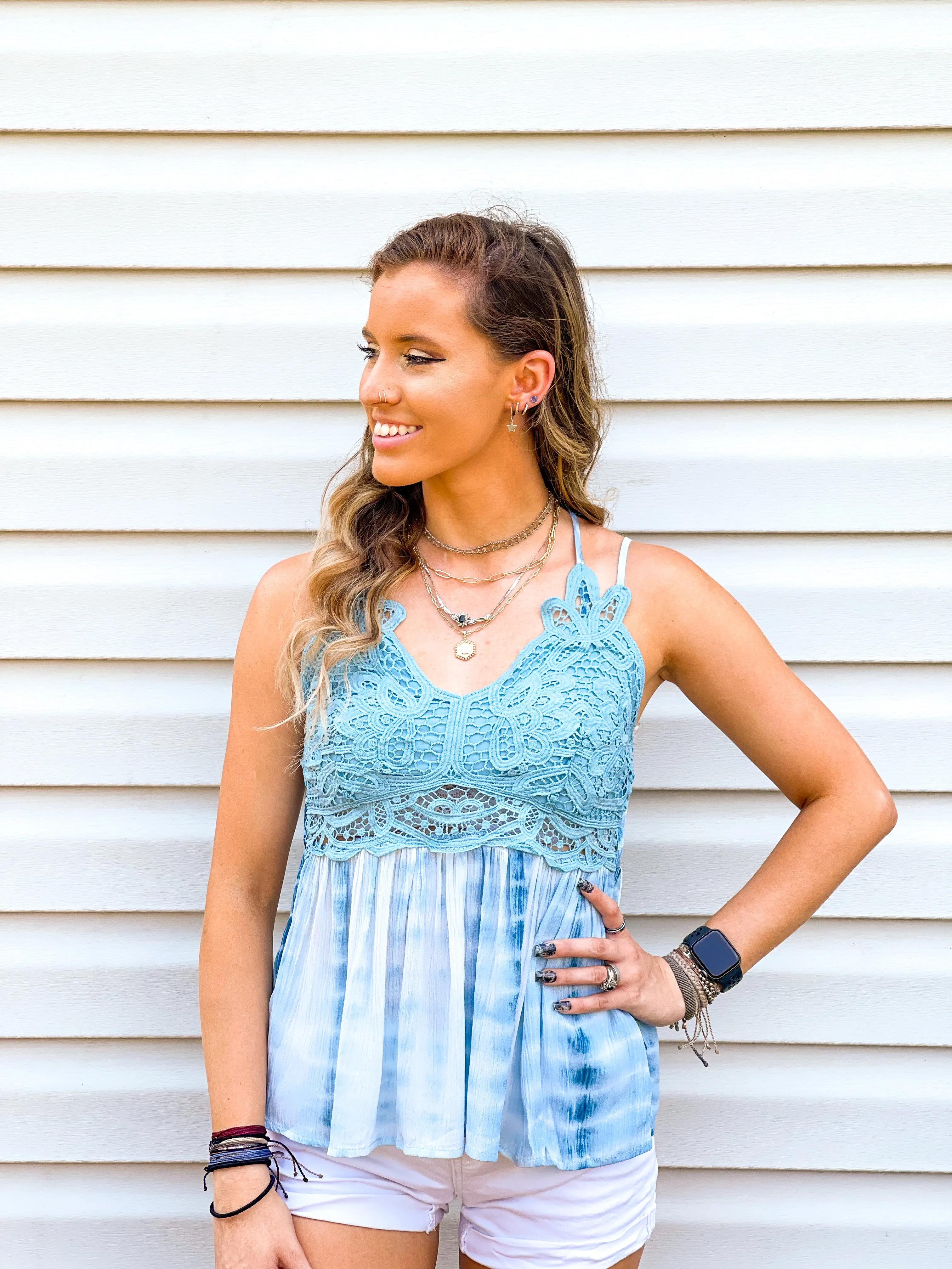 Floats My Boat Criss-Cross Back Bralette Tank