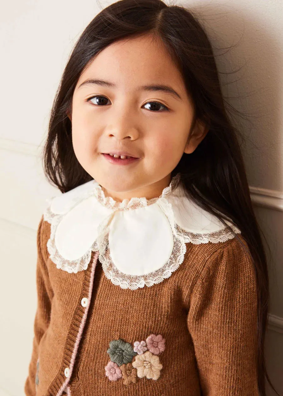 Floral Embroidered Cardigan in Caramel (4-10yrs)