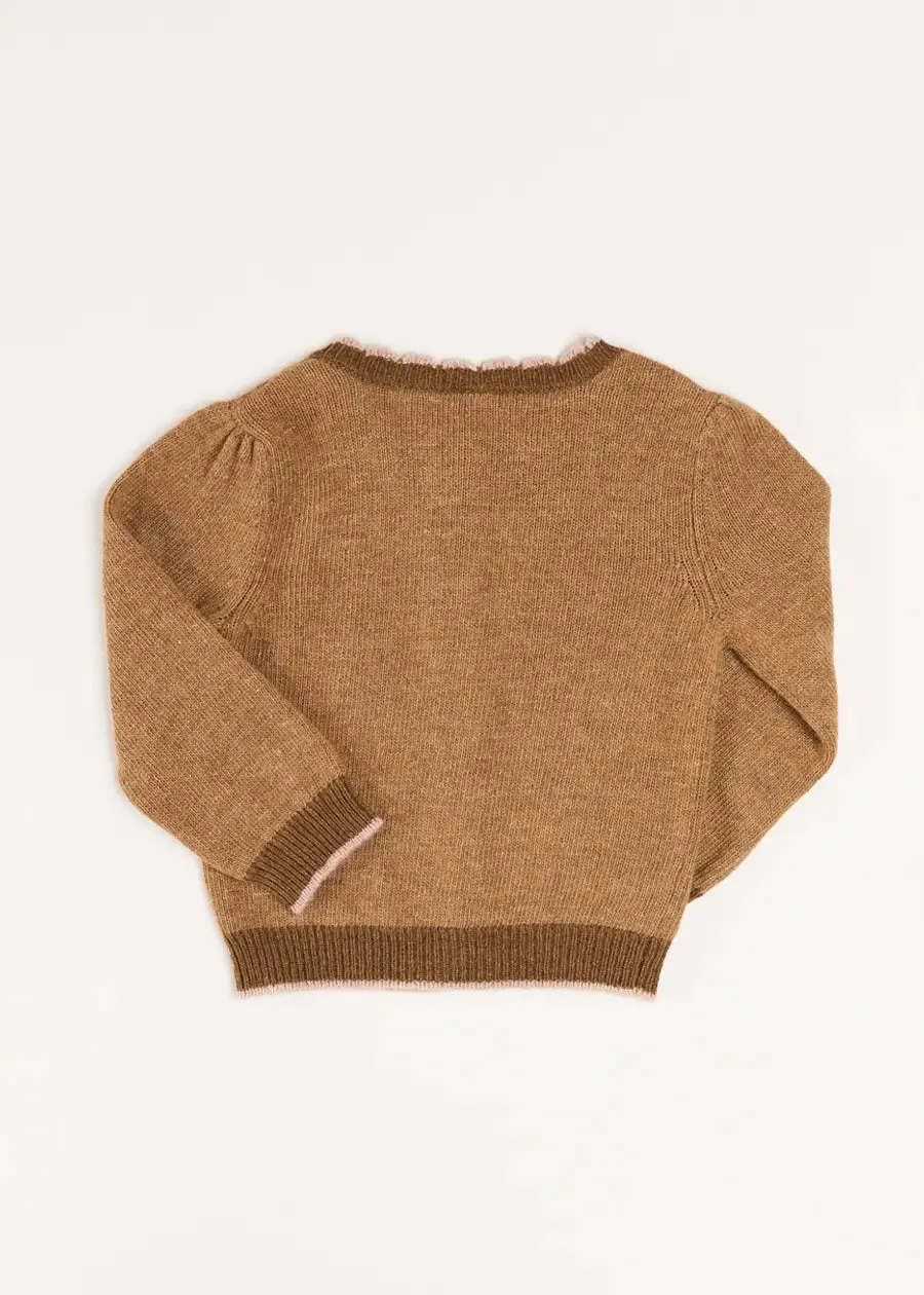 Floral Embroidered Cardigan in Caramel (4-10yrs)