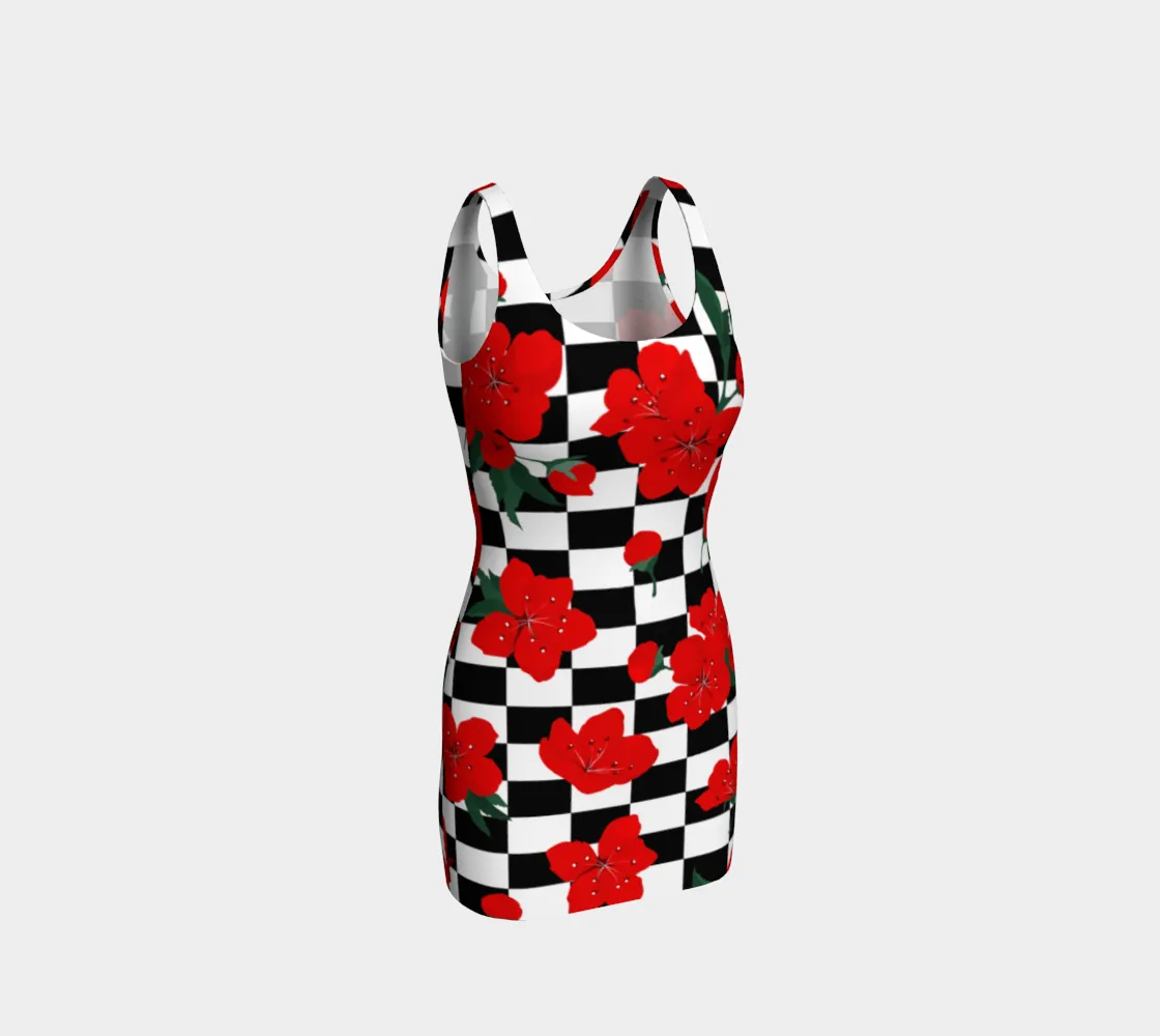 Floral Ratio Bodycon Dress