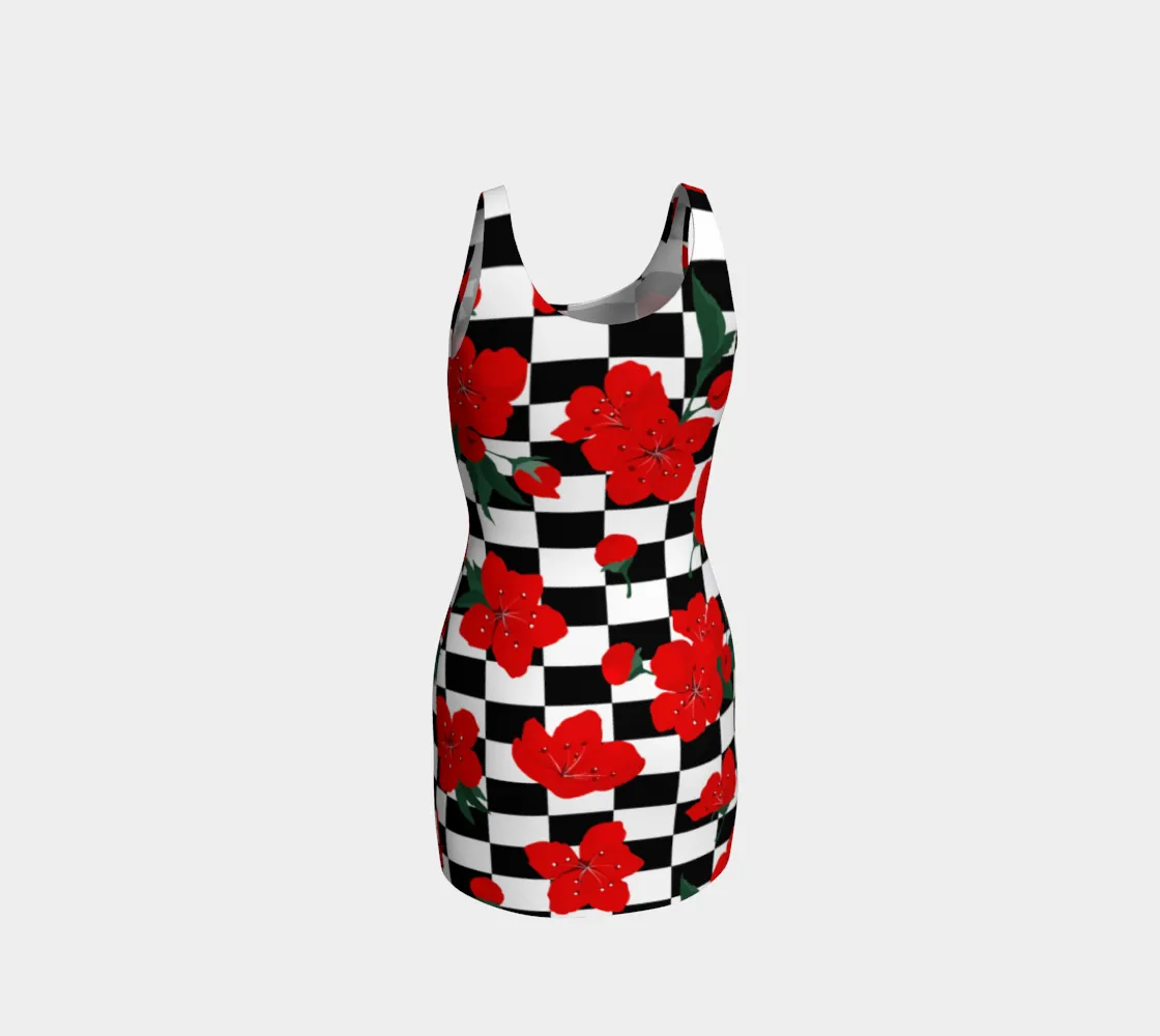 Floral Ratio Bodycon Dress