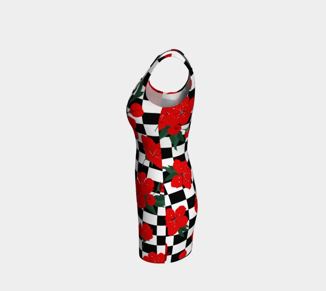 Floral Ratio Bodycon Dress