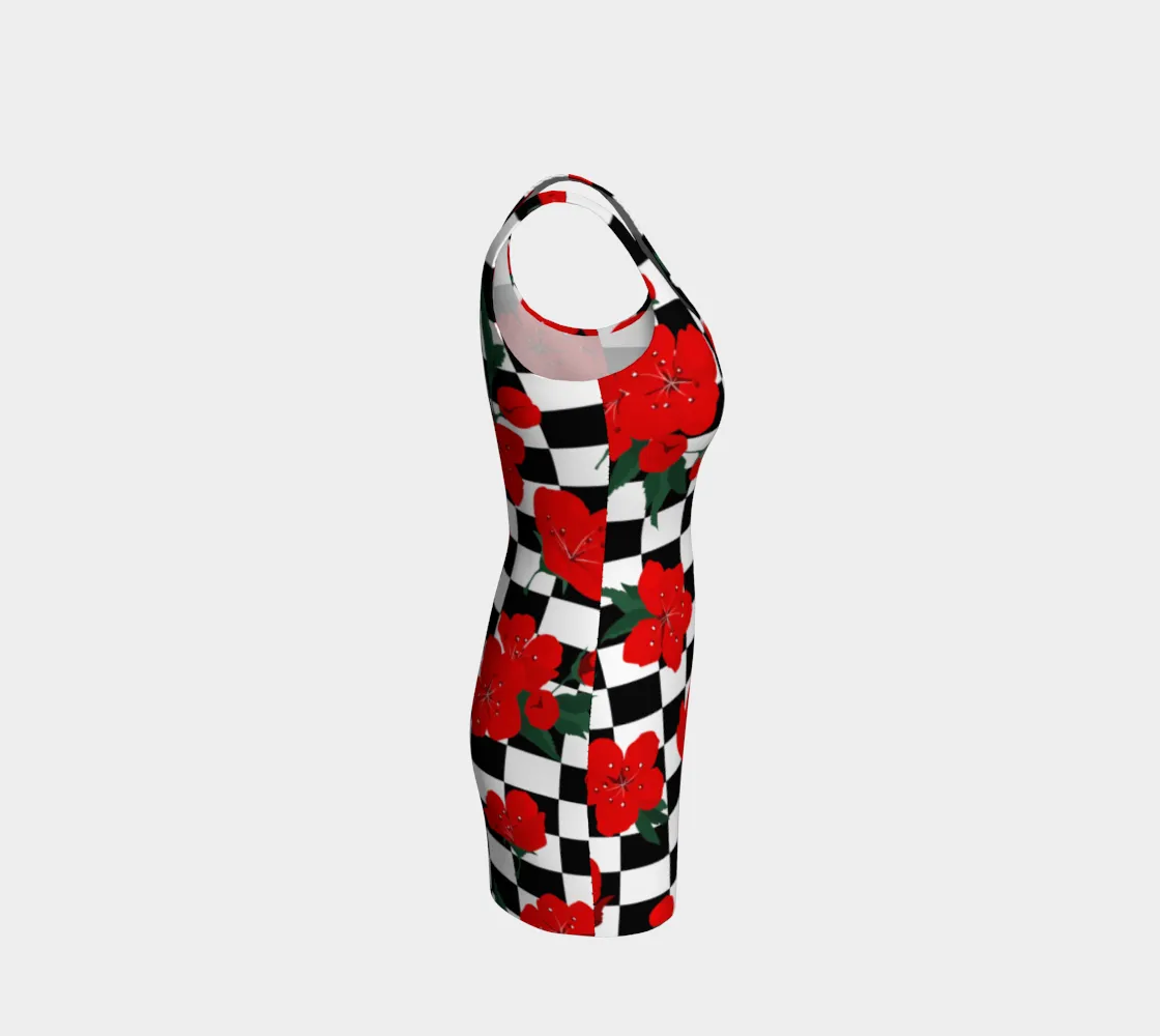 Floral Ratio Bodycon Dress