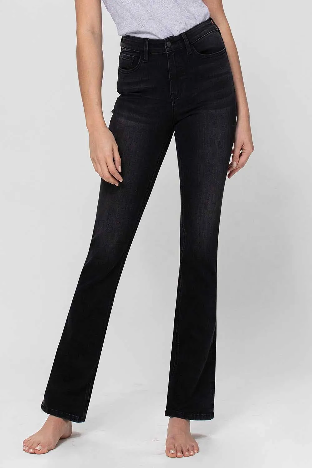 Flying Monkey - High Rise Slim Bootcut Jean Black