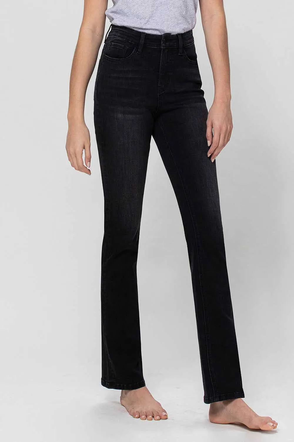 Flying Monkey - High Rise Slim Bootcut Jean Black