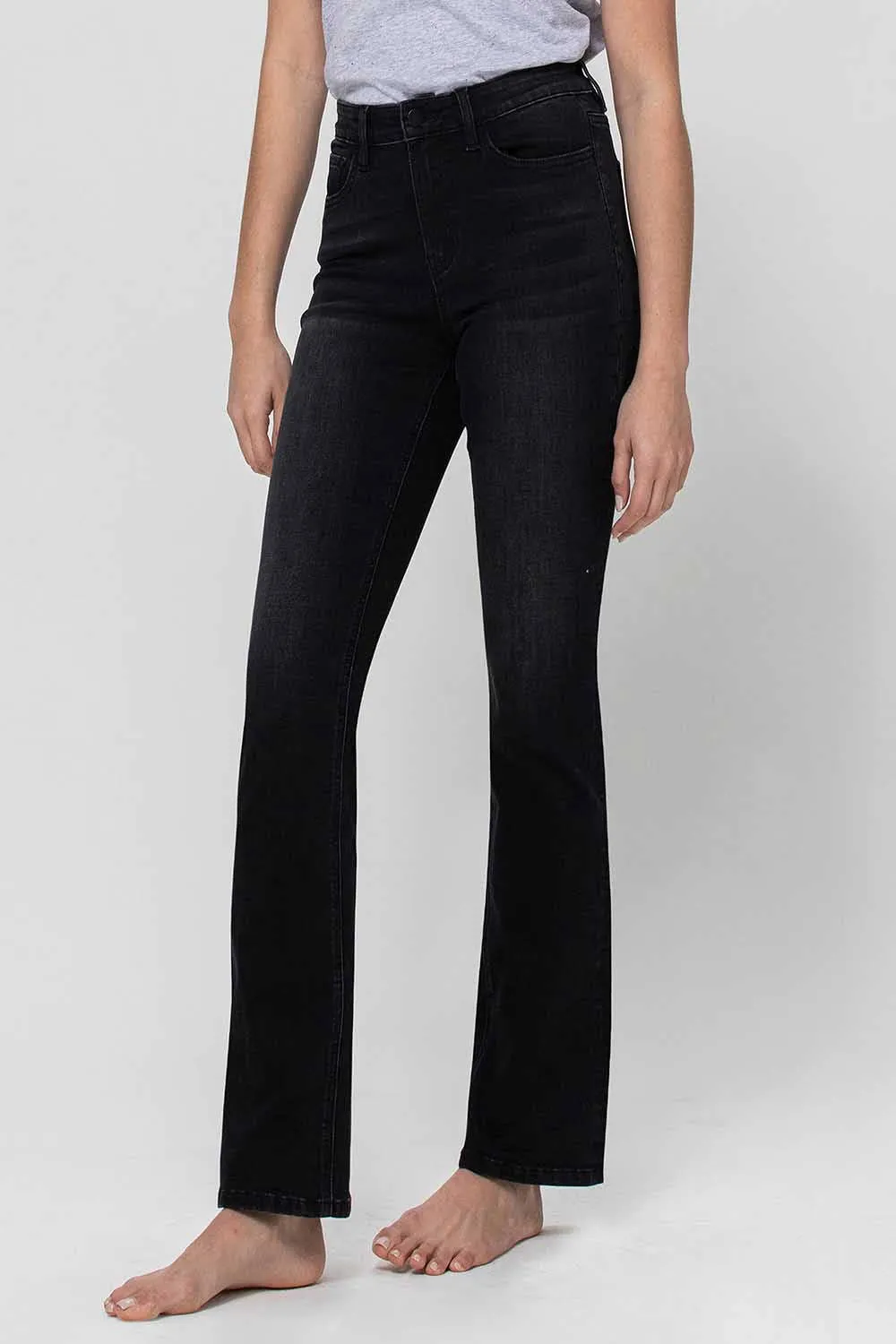 Flying Monkey - High Rise Slim Bootcut Jean Black