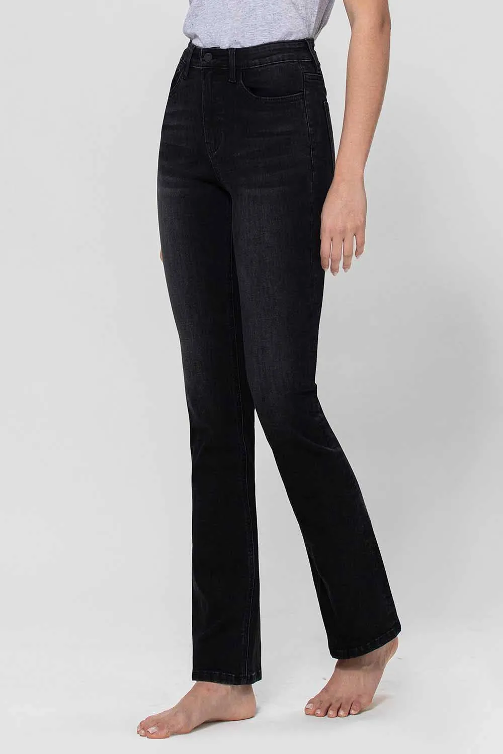 Flying Monkey - High Rise Slim Bootcut Jean Black