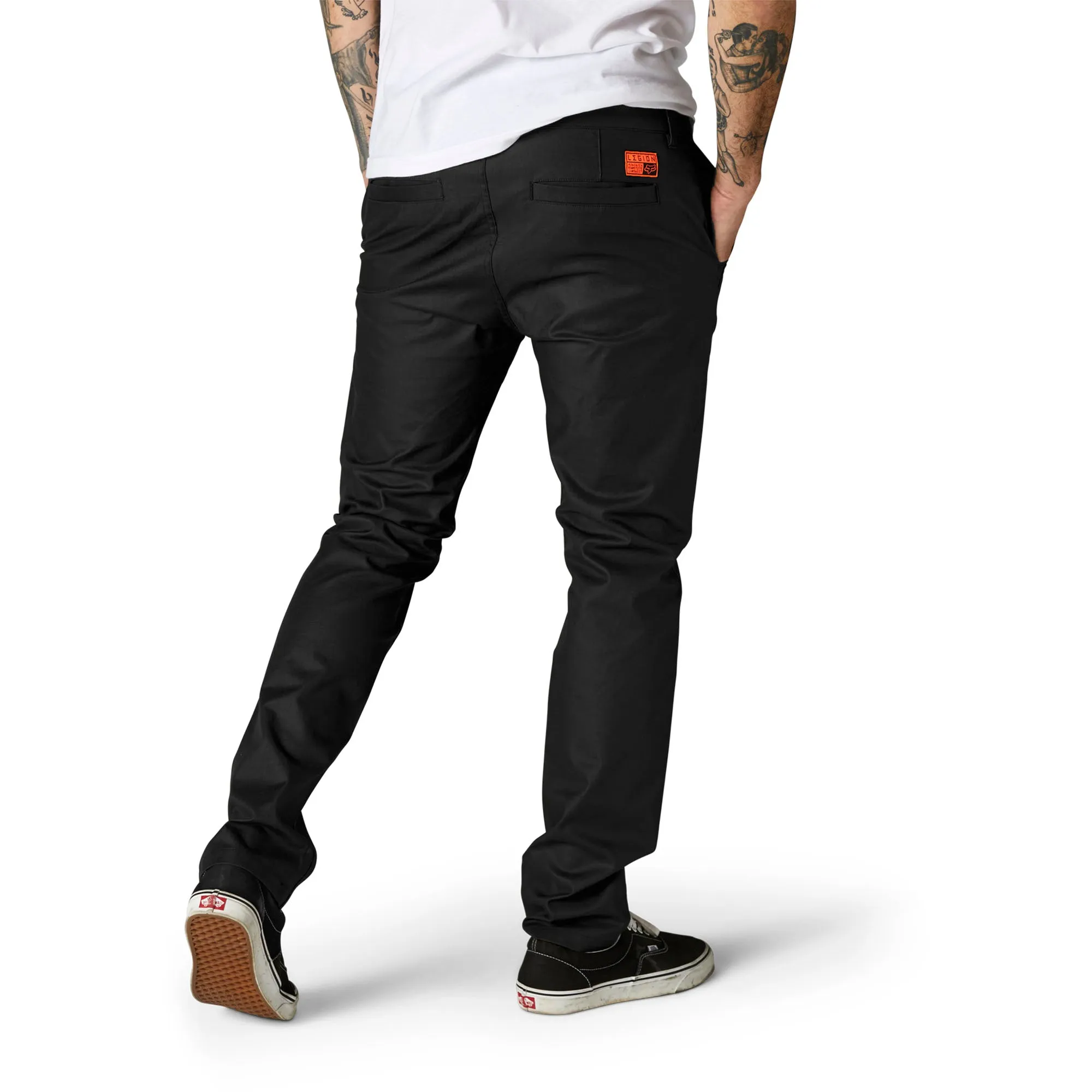 Fox Racing  Mens Black Essex Stretch Slim Pants Classic Chino Style Casual Pocket
