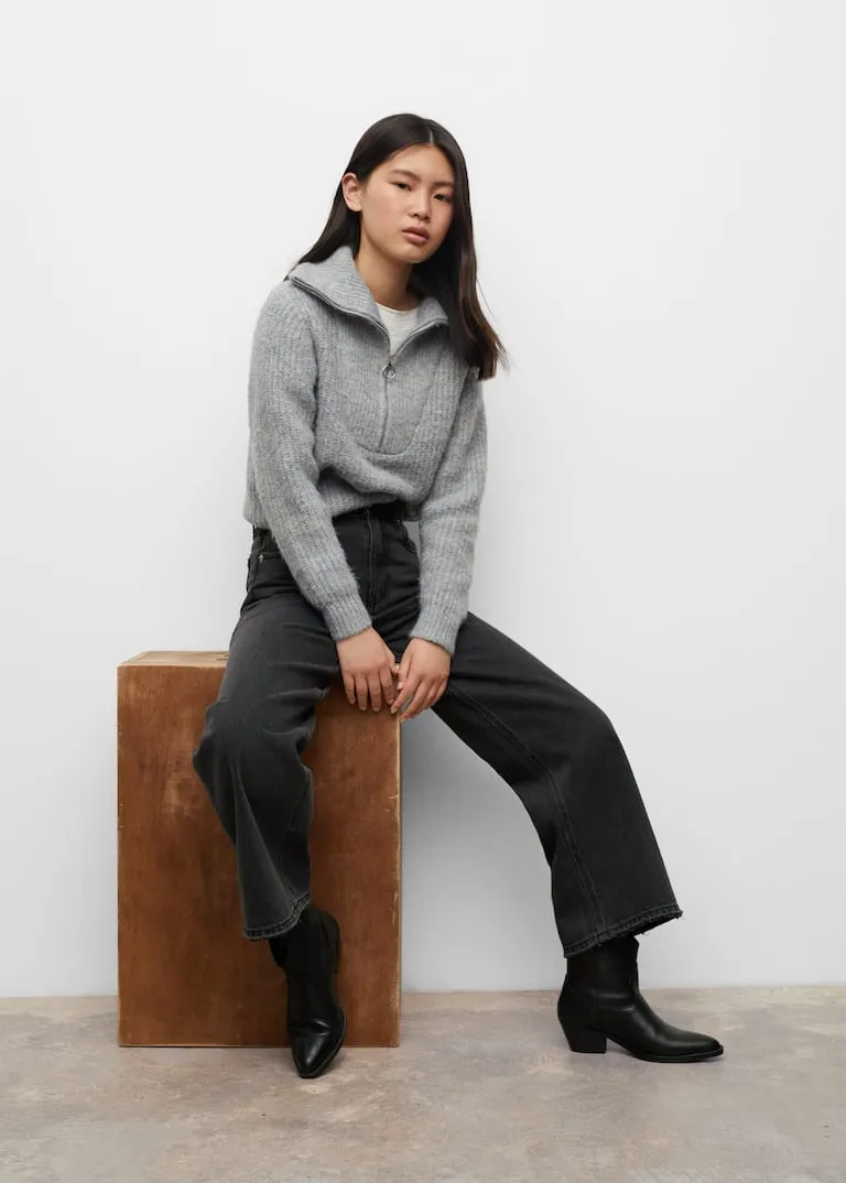 Frayed hem culotte jeans