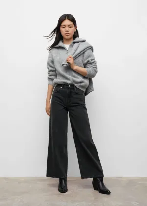 Frayed hem culotte jeans