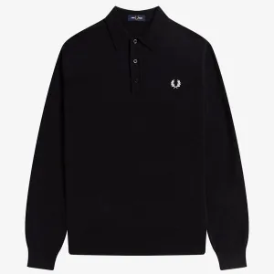 Fred Perry Classic Knitted Shirt LS - Black