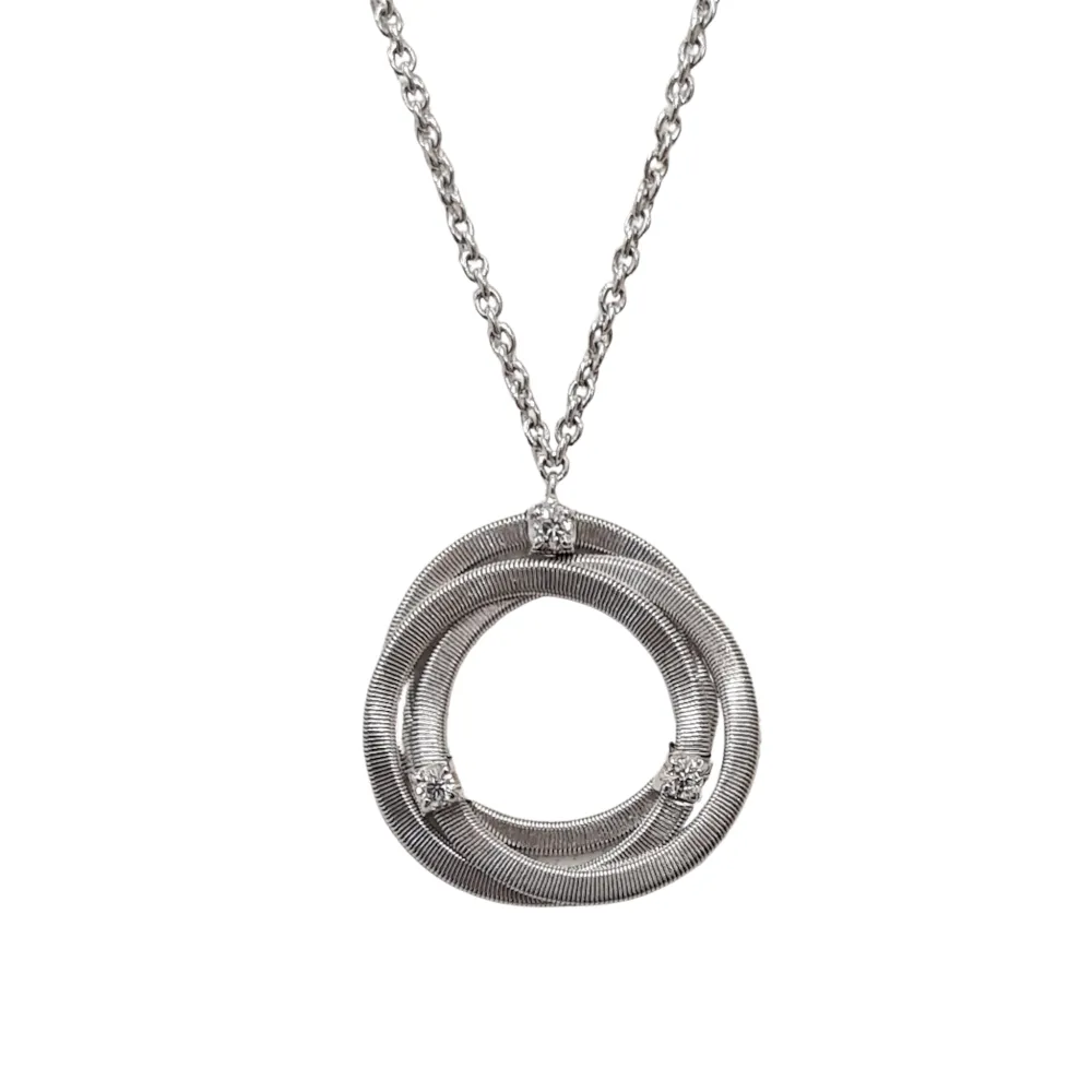 Goa Three Circle Diamond Pendant - 18ct White Gold - CG673-B