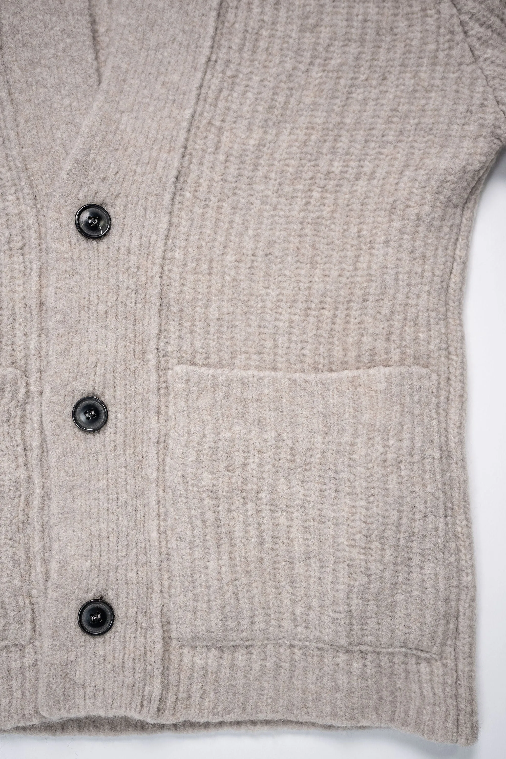 Hansen Garments Linus Knitted Cardigan - Fuzzy Natural