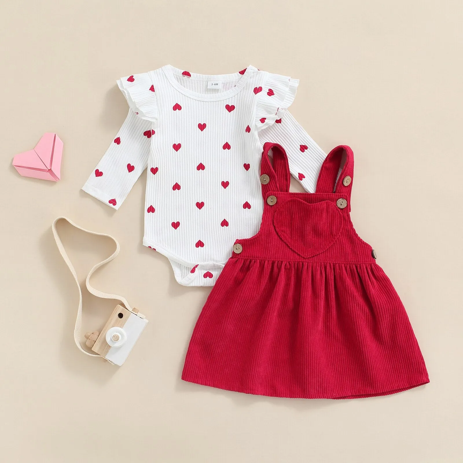 HEART Corduroy Overall Dress