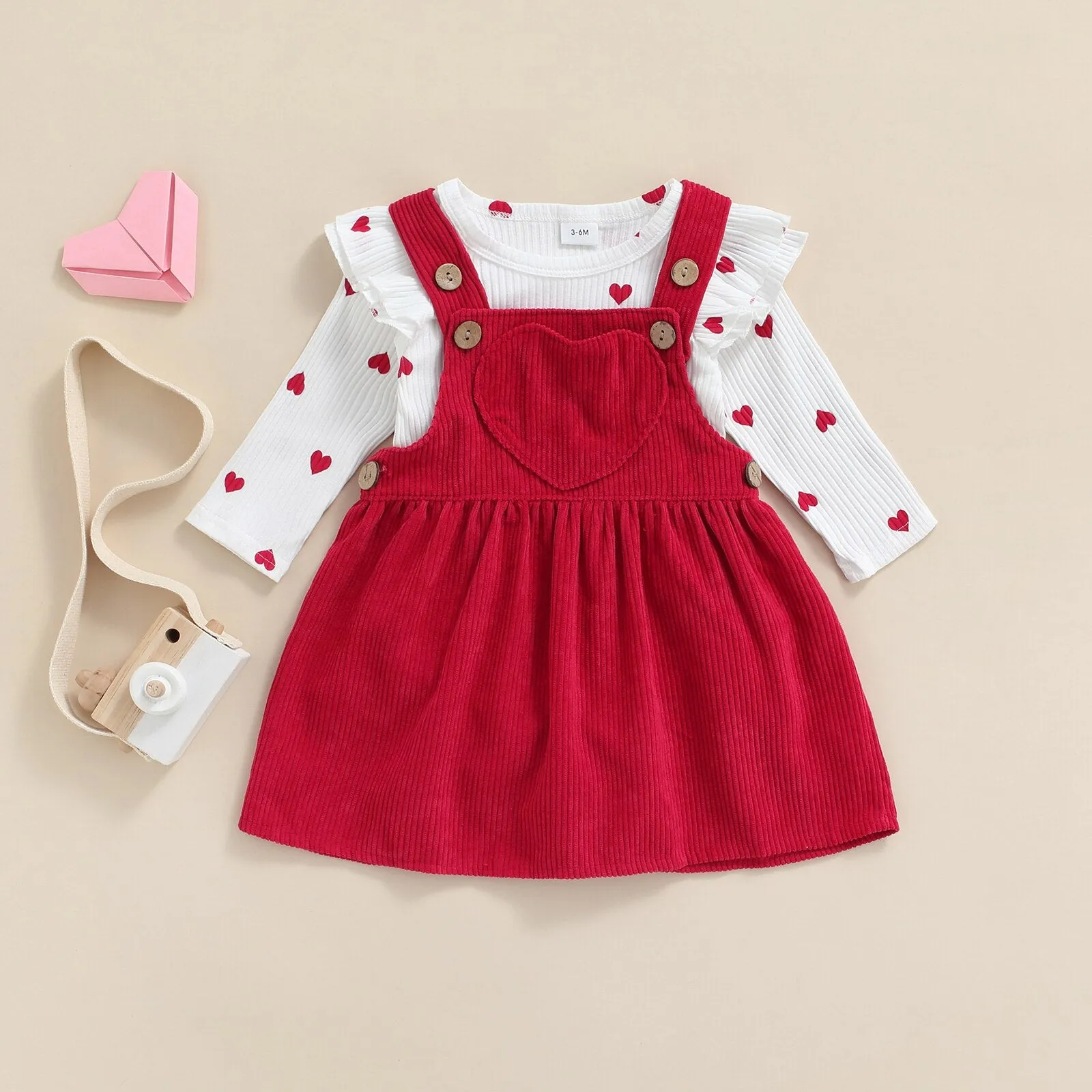 HEART Corduroy Overall Dress