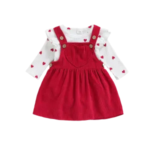 HEART Corduroy Overall Dress