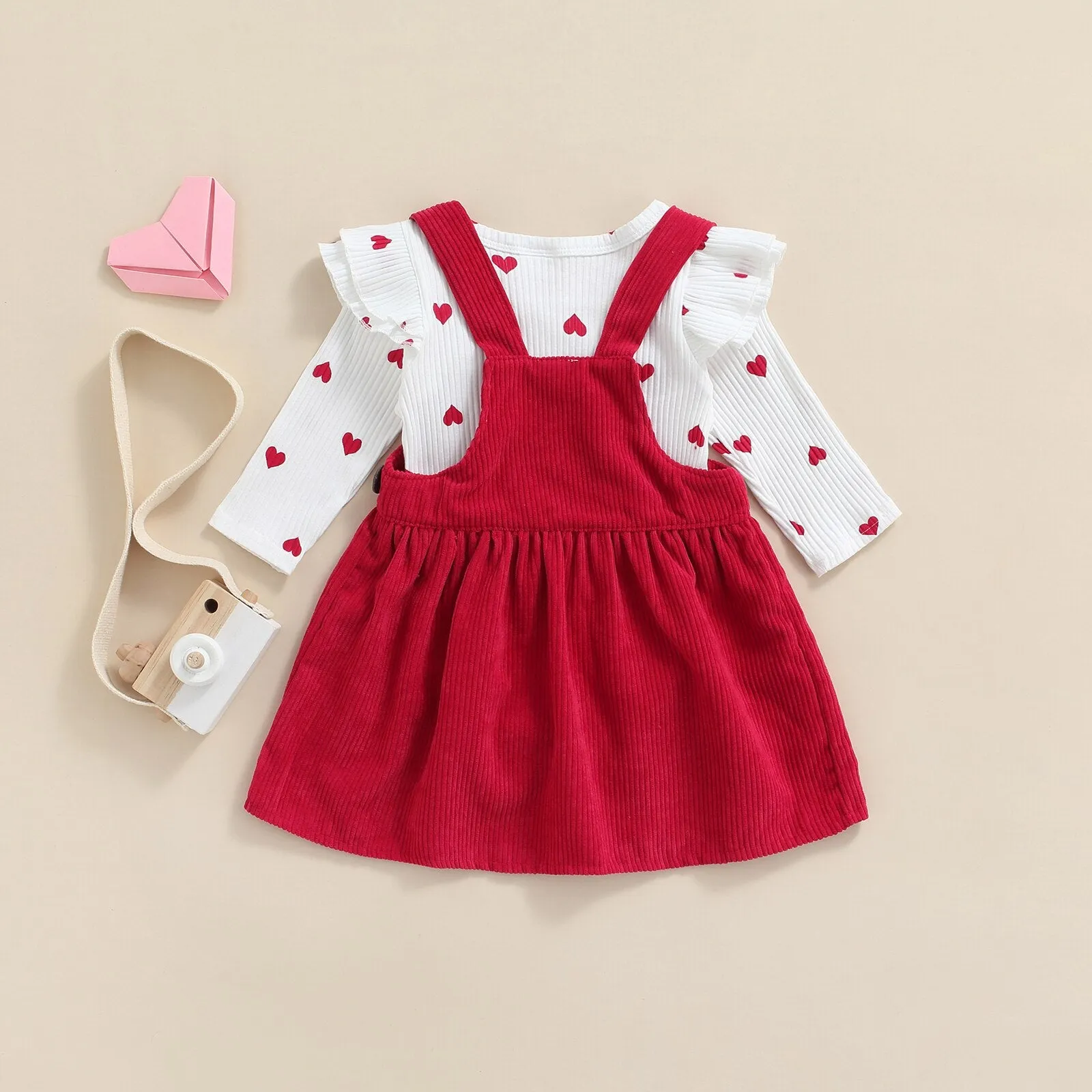 HEART Corduroy Overall Dress