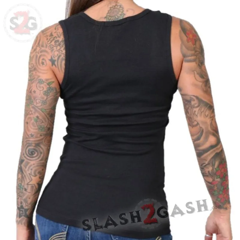 Hot Leathers Heart Breaker Corset Top with Foil Print Tank Top